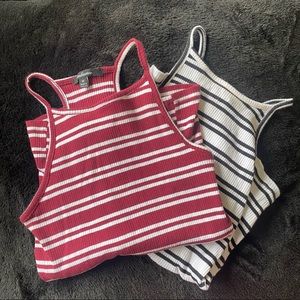 Striped Halter Tank Tops
